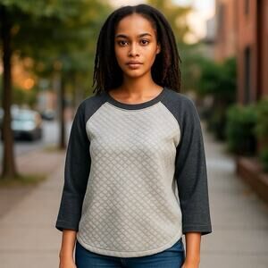 NEW Michael Stars Quilted Kimono Sleeve Fleece Top NWOT Cozy Preppy